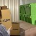 Woman packing her items for storage
