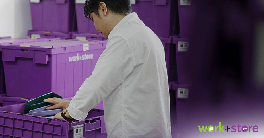 A man in the valet storage