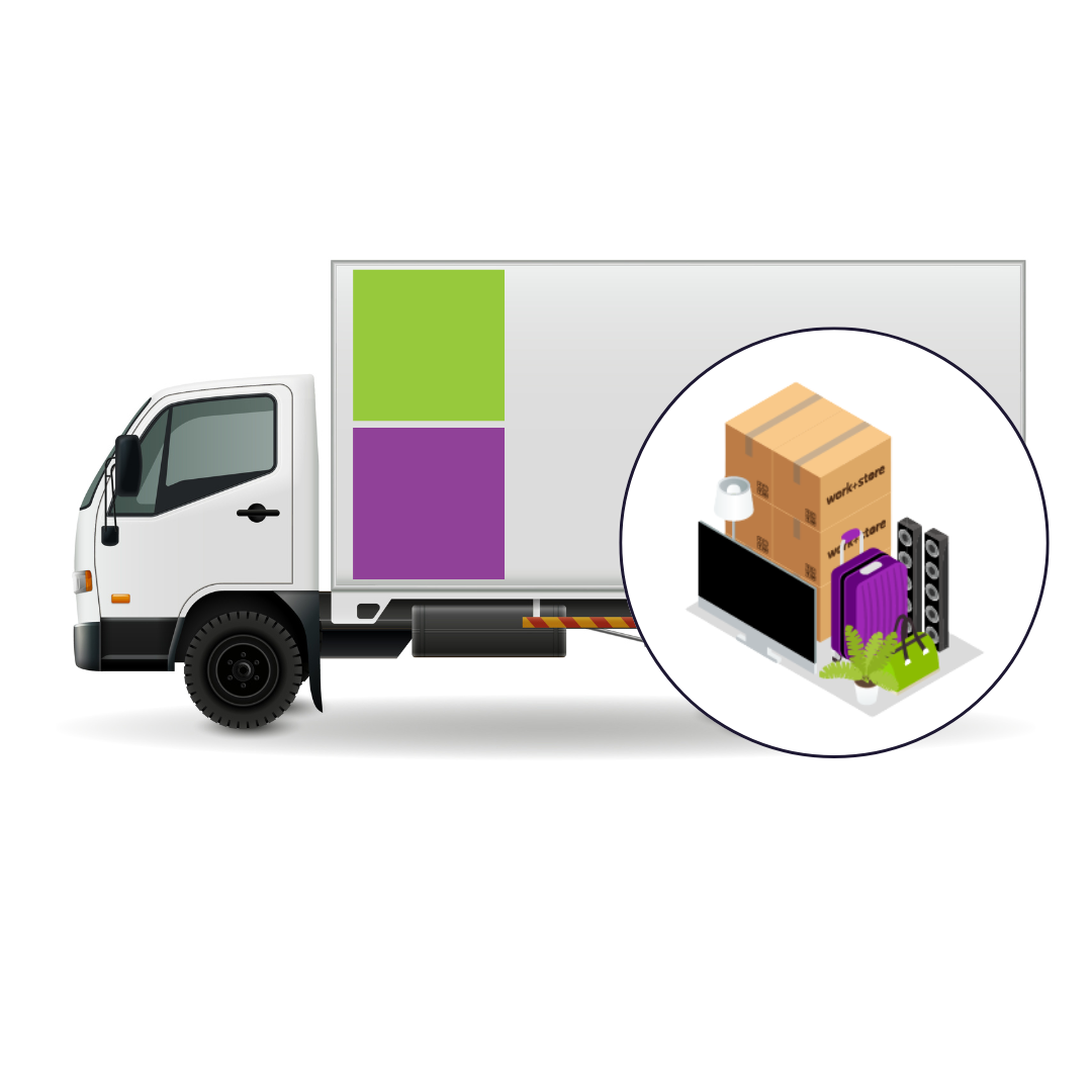 Commercial truck advertising technology for relocation.